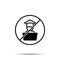 No laptop, education, online training icon. Simple thin line, outline vector of online traning ban, prohibition, embargo,