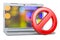 No laptop prohibition sign 3D rendering