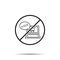 No Laptop, shop stroller, for sale icon. Simple thin line, outline vector of black friday ban, prohibition, embargo, interdict,