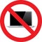 No Laptop sign