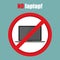 No laptop sign in a flat design. Vector illustration