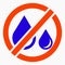 No leaks icon. No drops. No rain. Lack of water