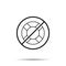No lifebuoy icon. Simple thin line, outline vector of summer ban, prohibition, forbiddance icons for ui and ux, website or mobile