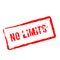 No limits red rubber stamp isolated on white.