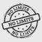 No limits rubber stamp on white.