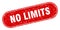 no limits sign. no limits grunge stamp.