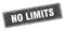 no limits sign. no limits grunge stamp.