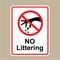 No littering sign Hand gesture red black