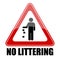 No littering triangle sign