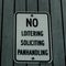 No loitering soliciting panhandling text sign