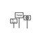 no longer, change, forbidden, unity line icon. Elements of protests illustration icons. Signs, symbols can be used for web, logo,