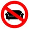 No lying on sofa sign