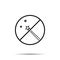 No magic movie icon. Simple thin line, outline vector of cinema ban, prohibition, embargo, interdict, forbiddance icons for ui and