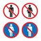 No men and no women signs, no entry icons