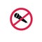 No microphone symbol. prohibition sign