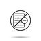 No minus text file icon. Simple thin line, outline vector of web ban, prohibition, embargo, interdict, forbiddance icons for ui