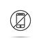 No mobile phone icon. Simple thin line, outline vector of web ban, prohibition, embargo, interdict, forbiddance icons for ui and