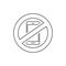 No mobile phone sign vector illustration, line outline stop using cellphone zone sign, smartphone forbidden icon