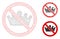 No Monarchy Vector Mesh 2D Model and Triangle Mosaic Icon