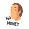 No Money Teen Problem, Depressed Teenager in Stressful Situation Vector Illustration