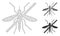 No Mosquito Vector Mesh 2D Model and Triangle Mosaic Icon