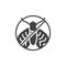 No moth pests vector icon