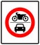 No motor vehicles sign in vector