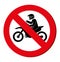 No motorcycle prohibition sign design