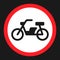 No motorcycle prohibition sign flat icon