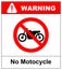 No motorcycle sign on white background.vector illustration