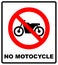 No motorcycle sign on white background vector illustration