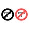 No No sign, restaurant, food icon. Simple glyph, flat vector of Food ban, prohibition, embargo, interdict, forbiddance icons for