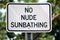 No Nude Sun Bathing Sign