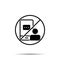 No online learning, chat, mobile, chat training icon. Simple thin line, outline vector of online traning ban, prohibition, embargo