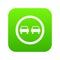 No overtaking road traffic sign icon digital green