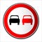 No Overtaking Road Traffic Sign Isolated