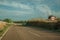 NO OVERTAKING traffic sign in a road near Elvas