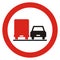 No overtaking for trucks. Road traffic sign, eps.