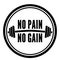 No pain no gain dumbbell circle