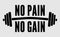 No pain no gain dumbbell vector