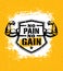 No Pain No Gain. Gym Workout Motivation Quote Vector Concept. Sport Fitness Inspiration Sign. Muscle Arm