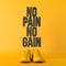 No pain no gain motivational workout fitness phrase, 3d Rendering