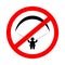 No paragliding sign