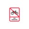 No parking bicycle roadsign isolated