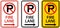 No Parking Fire Lane Right Arrow Sign On White Background