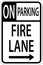 No Parking Fire Lane Right Arrow Sign On White Background