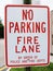 No Parking Fire Lane Sign