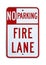 No Parking Fire Lane sign - Isolated