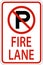 No Parking Fire Lane Sign On White Background