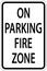 No Parking Fire Zone Sign On White Background